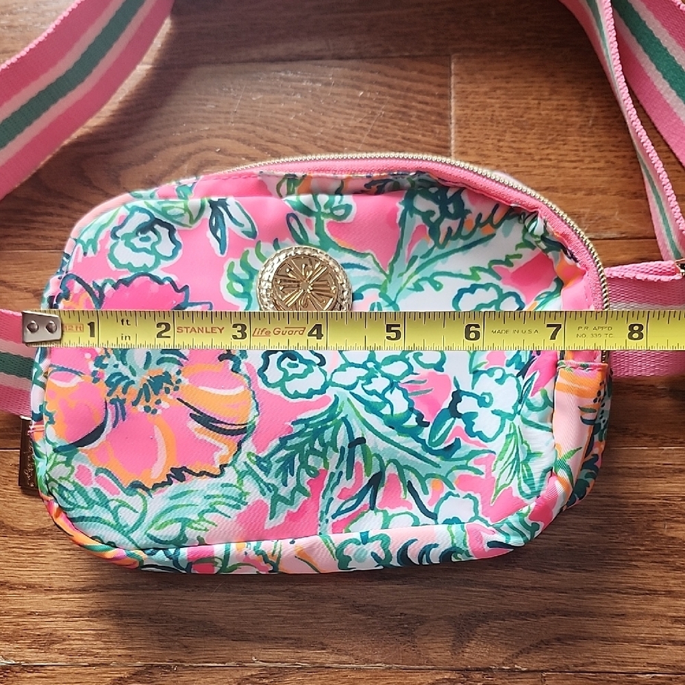 Lilly Pulitzer Floral Pink and Green Women's Belt Bag - Picture 2 of 6
